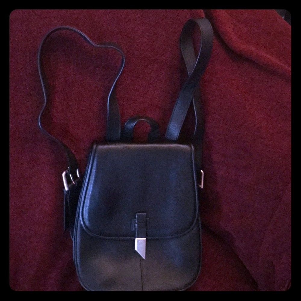 Foley + Corinna Lola Black Leather backpack.